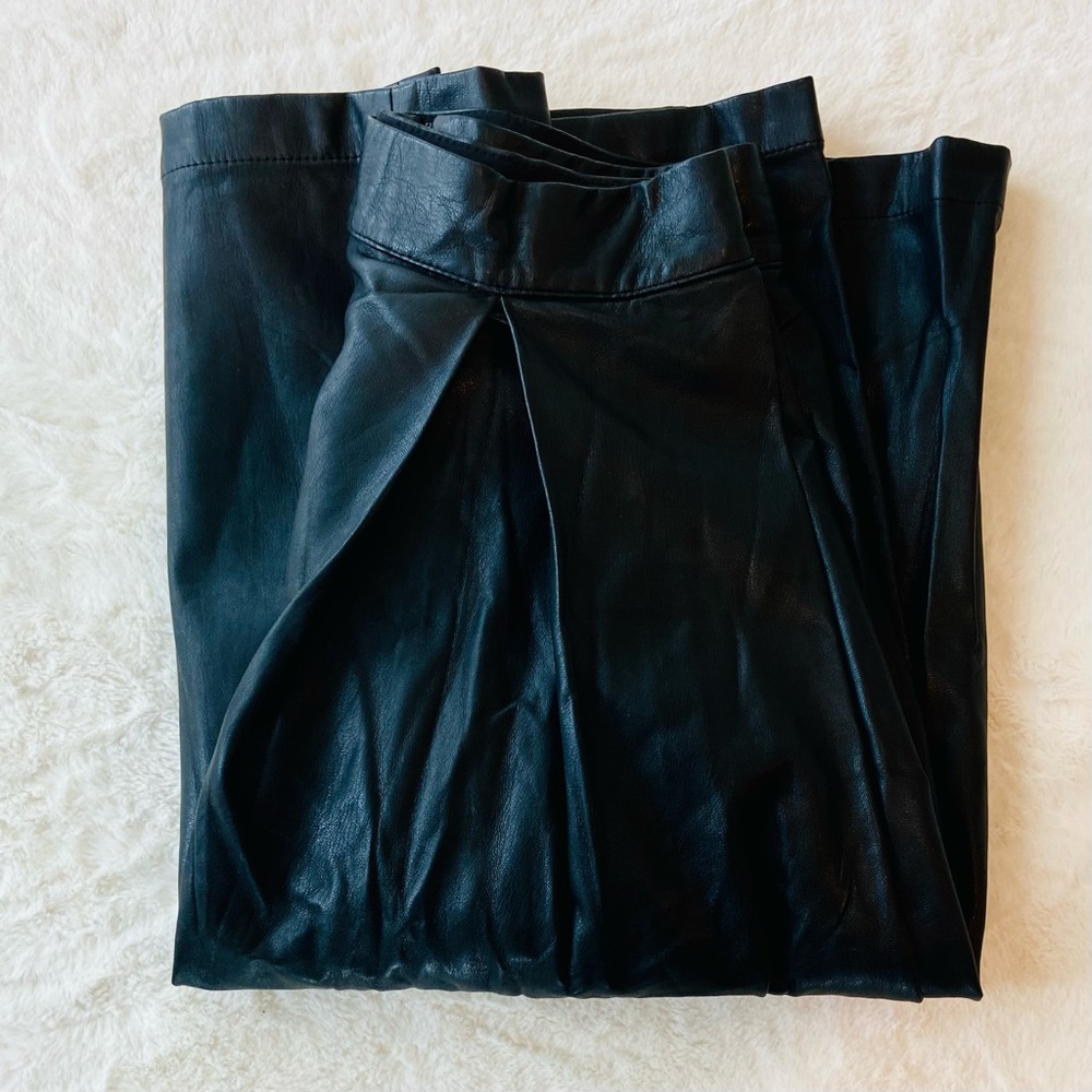 Target | S | Black | High Waist Faux Leather Pleated Mid-Length Skirt - Picture 2 of 4